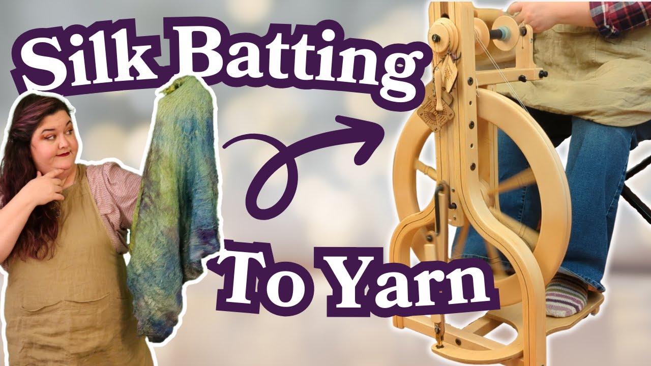 Spinning silk yarn from quilt batting 🧶 (silk lap)